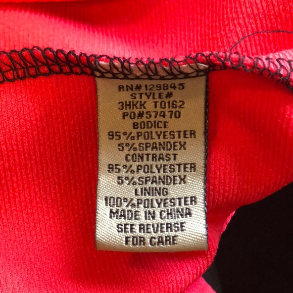 Coral and Black Mini Dress - Picture 5 of 5